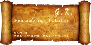 Gyurcsányi Katalin névjegykártya